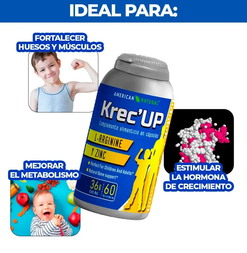 Krec UP™| Aumenta tu estatura y Potencia la hormona de crecimiento