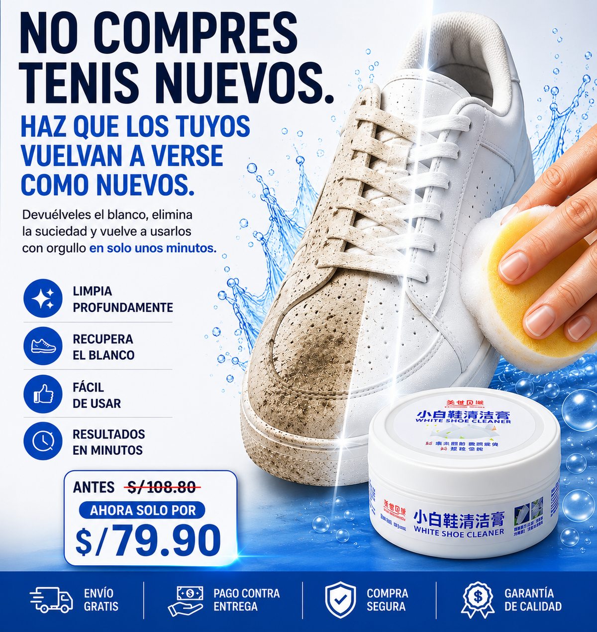 SNEAKCLEAN™| RENOVADOR DE ZAPATILLAS BLANCAS 100% EFECTIVO
