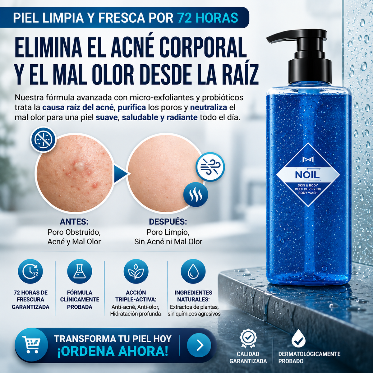 SkinFresh™ | Gel de Baño Desinfectante y Exfoliante 100% Efectivo