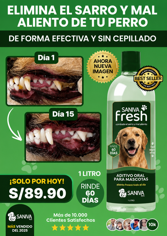 FRESH™| ELIMINA EL MAL ALIENTO EN TU MASCOTA Y EL SARRO DE SUS DIENTES