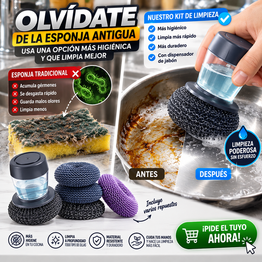 FrotaCero| Kit de 3 Cepiillos de limpieza - Adios esponja, Adios bacterias