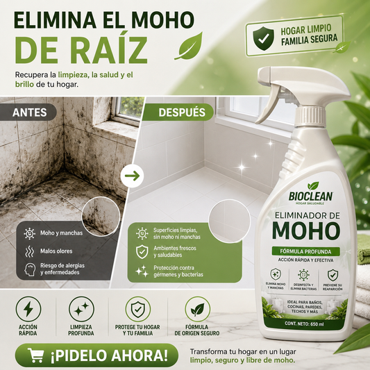 BIOCLEAN™| ELIMINA MOHO Y BACTERIAS PROFUNDAMENTE 100% EFECTIVO