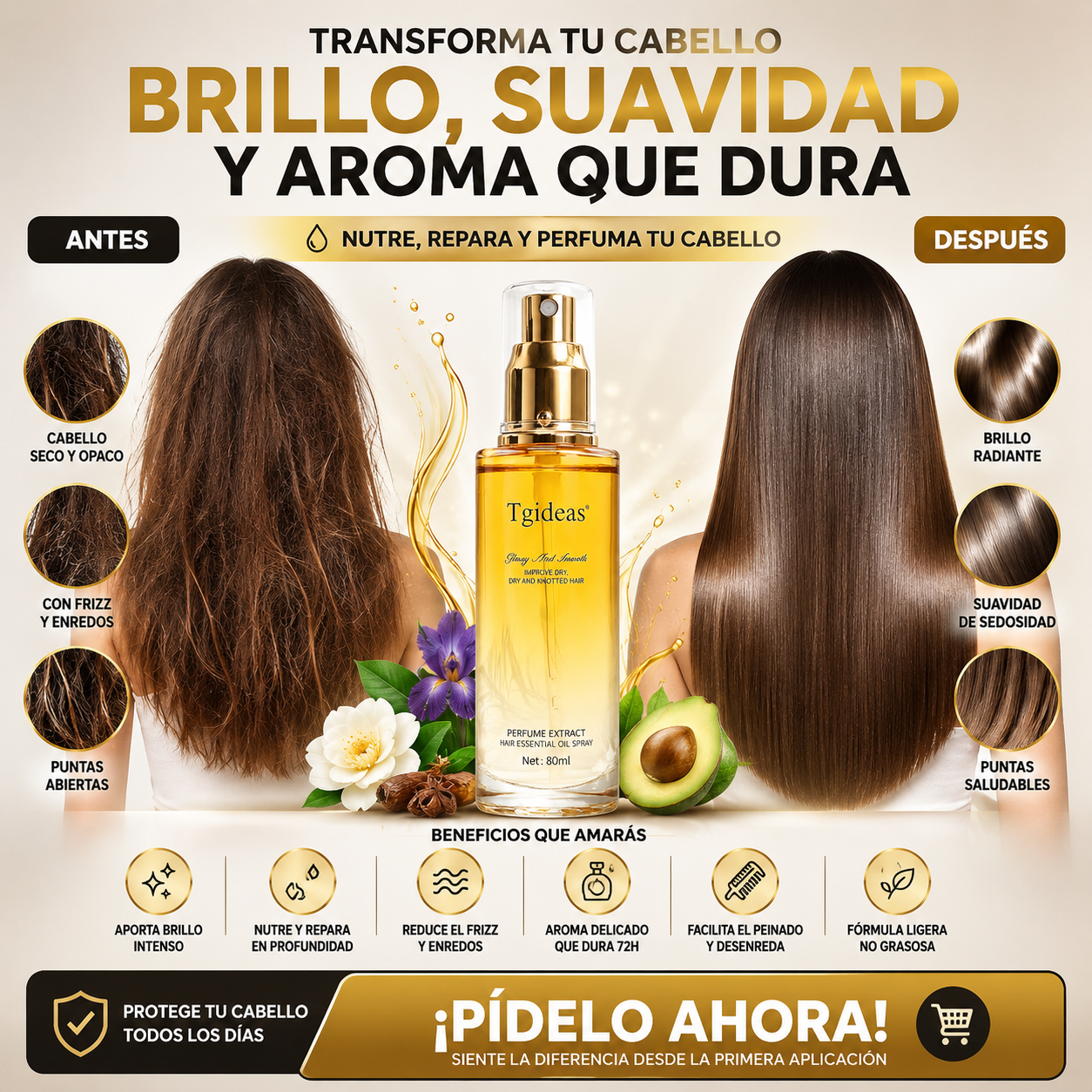 Veloura™ | Aceite Capilar Reparador y Anti Frizz