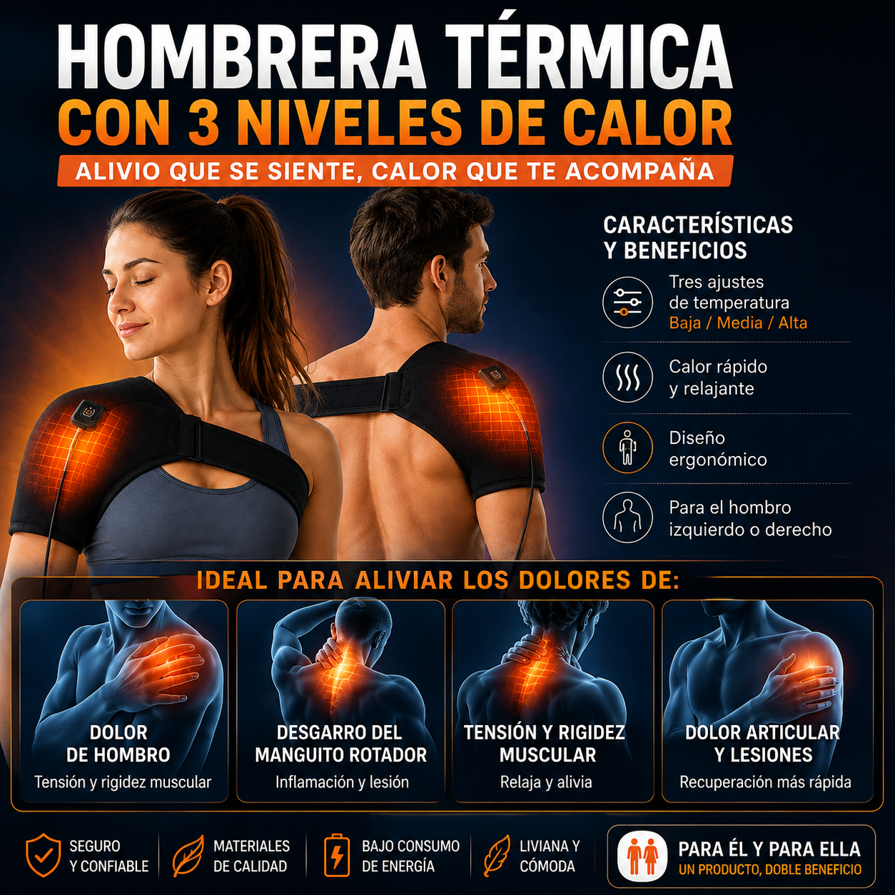 HEATEASE™| HOMBRERA TERMICA ALIVIA DOLORES MUSCULARES 100% EFECTIVO