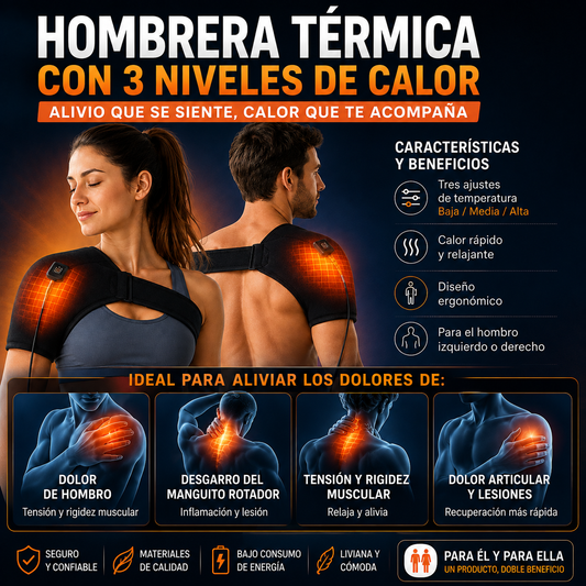 HOMBRERA TERMICA ALIVIA DOLORES MUSCULARES 100% EFECTIVO