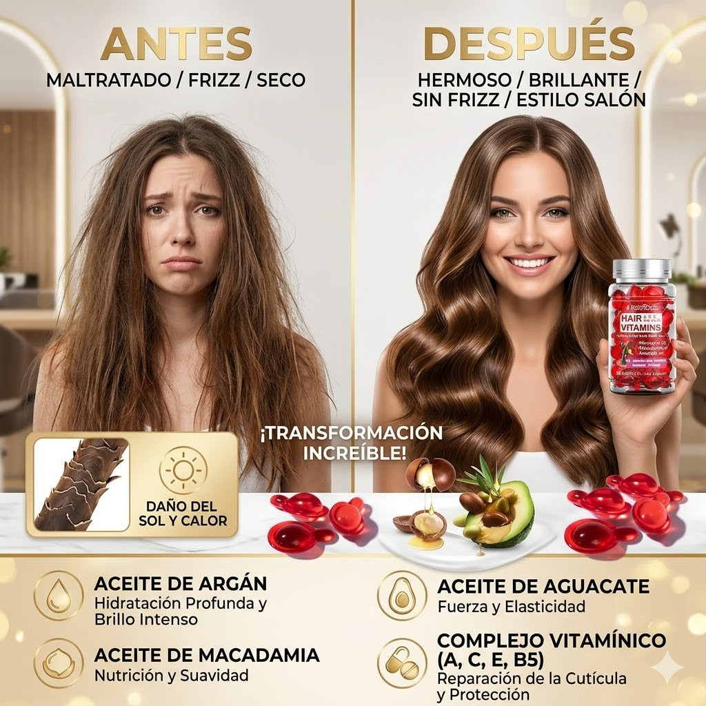 HairGlow Caps™ | Cabello Suave y Brillante en segundos