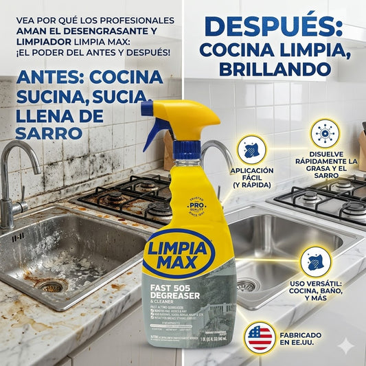 Limpia Max™|Desincrustante de sarro, bacterias y hongos, 100% Efectivo